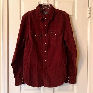 New Kimes Ranch Women’s Burgundy Corduroy Button-Up Shirt in Size M